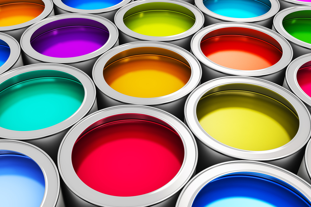 colorful cans of open paint
