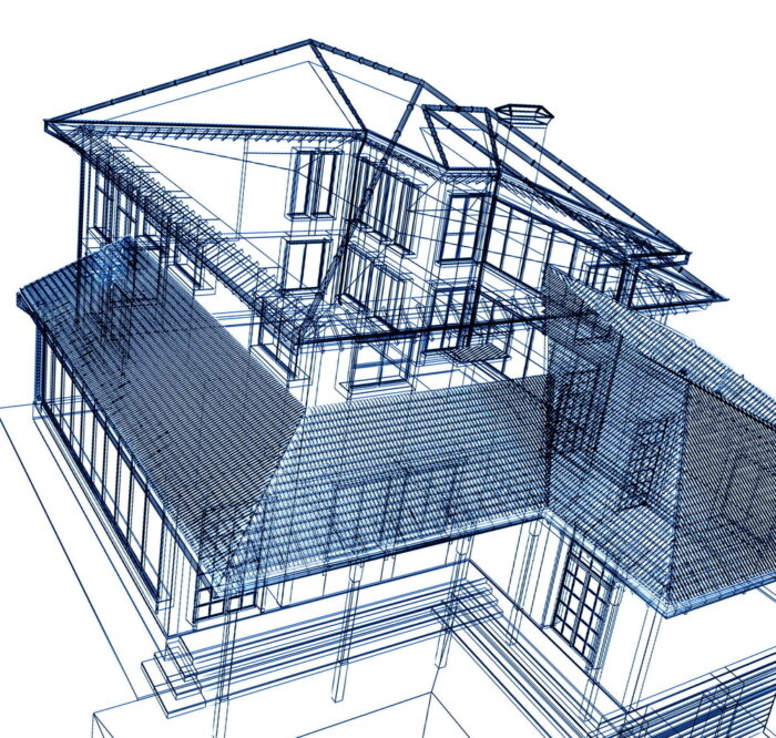 structural drawing of a house before construction